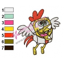 SpongeBob SquarePants as Chicken Embroidery Design